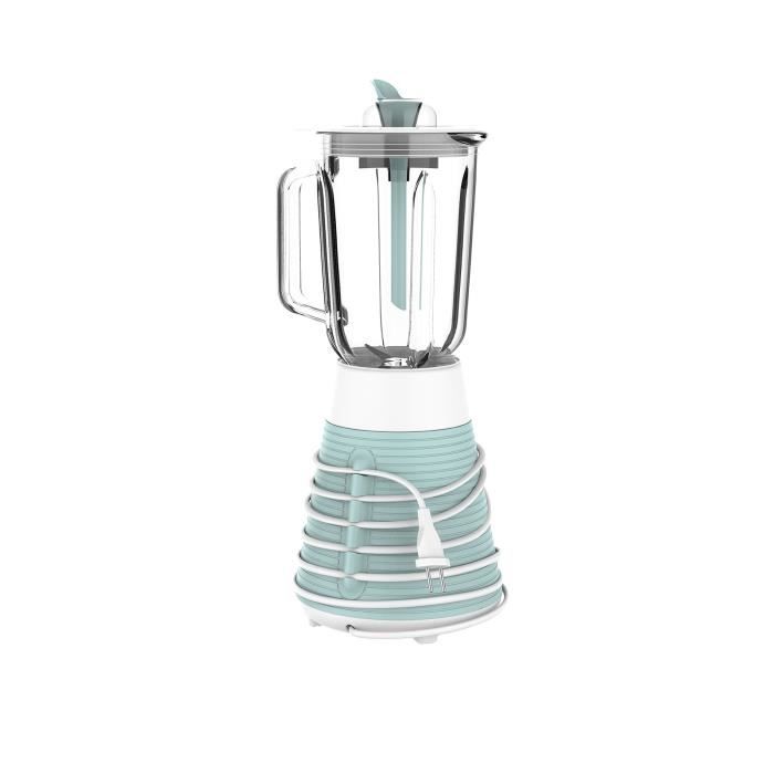 Blender - TESLA - BL510BWS - Bol En Verre - 500 Watts - 1,5L - Bleu Et Blanc