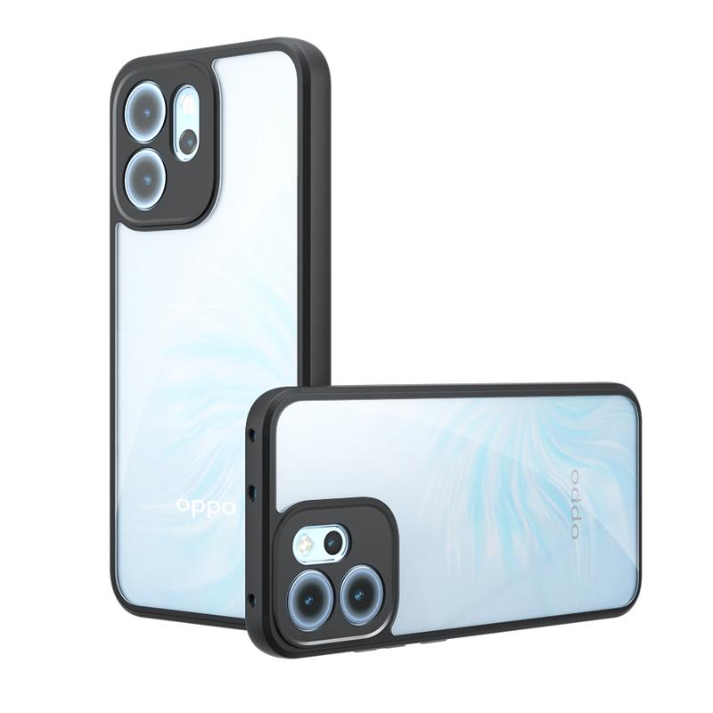 For OPPO Reno 14F Case Shockproof Frosted Skin Feel Matte PC+TPU Anti-fingerprint Transparent Cover for Reno14 F