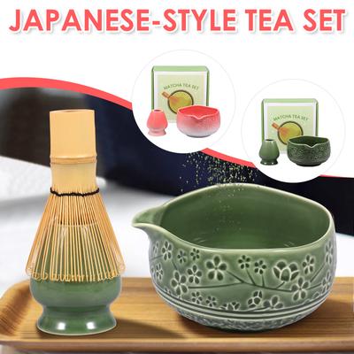 2 Pcs Japanese Matcha Tea Set Ceramic 550 Ml Matcha Bowl Matcha Whisk Holders for DIY Tea Lovers Tea-making Tools Accessories