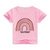 T-shirt per bambini Top Estate Stampa di cartoni animati Arcobaleno puro Moda a maniche corte Coniglio Simpatico Top multicolore di vendita caldo
