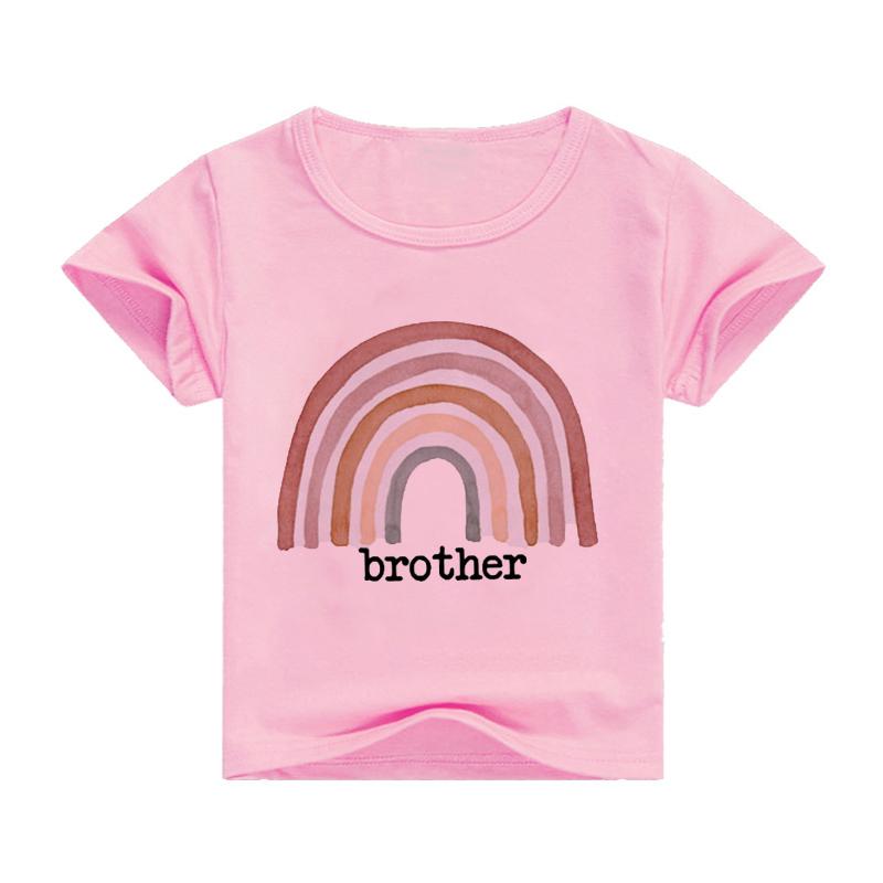 T-shirt per bambini Top Estate Stampa di cartoni animati Arcobaleno puro Moda a maniche corte Coniglio Simpatico Top multicolore di vendita caldo