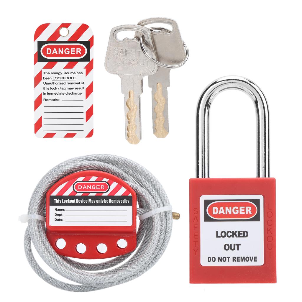 Cable Lockout Hasp Adjustable 6mm 0.24in Diameter 38mm 1.5in Length 4 Holes Stainless Steel