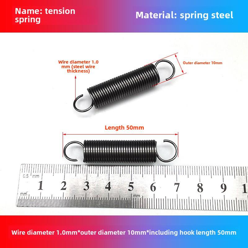 1.0mm Yellow Spring Steel Tension Spring with Hook Clamp for Mop Brake Binding Machine