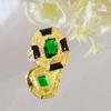BELLA BOX French Retro Oak Leaf Black Enamel Ring Suitable for Women's Daily Party Fashion Jewelry