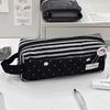 Neue gestreifte Pünktchen Stifteetui Handheld Große Kapazität Schreibwarentasche Schreibwaren-Organizer Schulbedarf