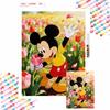 Diamond Painting Handmade Diy Mosaic Mickey Mouse Cartoon Character Rhinestone Kit Home Decoration Gift Tulip Garden Spring