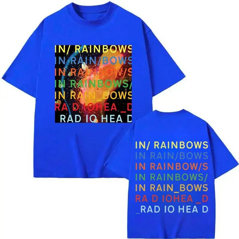 Rock Band Radiohead In Rainbows Album Merch T-shirt Men Women Clothing Y2k Fashion T-shirts Summer Casual Loose Cotton T Shirts