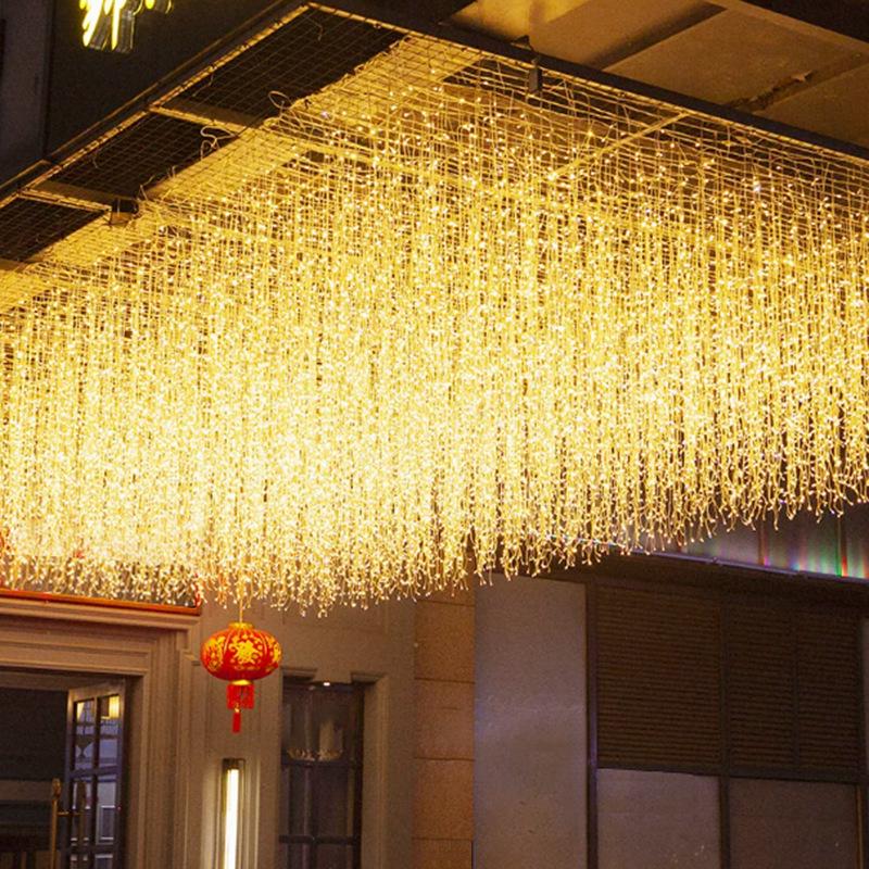 Outdoor LED Waterfall Icicle Lights - Starry Sky, Colorful & Waterproof for Christmas Decoration Constant Lighting Rectifier Bar with Plug