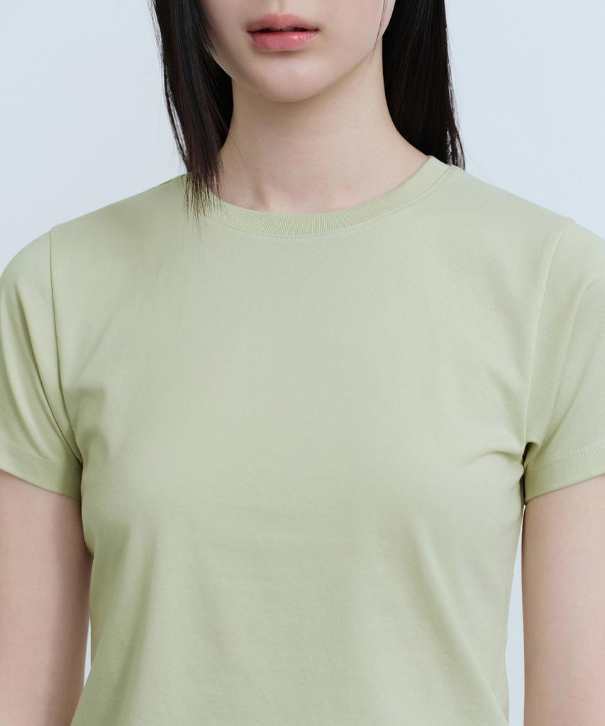 MUSINSA STANDARD WOMAN [Uv Protection] Women'S Slim Crew Neck T-Shirt [Sage]