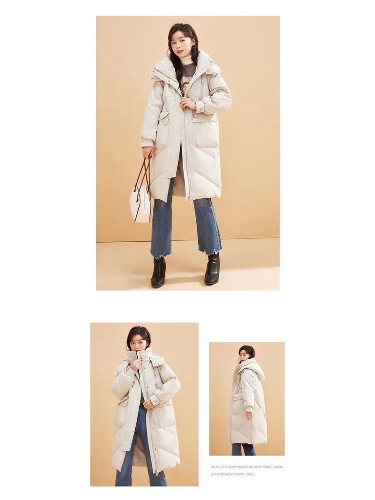 Women's Korean Style Hooded Cotton Jacket - Winter Clearance, Medium & Long, Loose Fit, Large Size, Thickened Coat