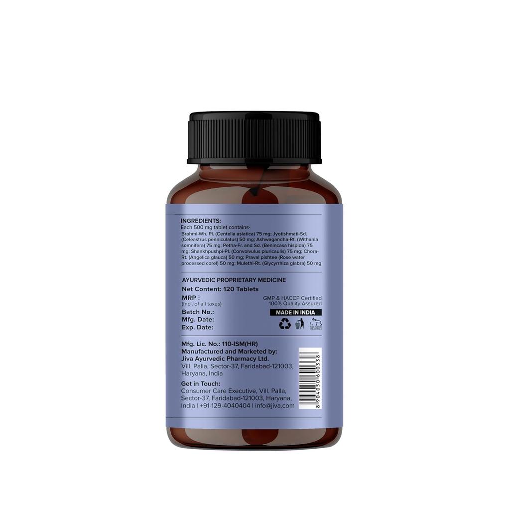 Jiva Stress-Free Tablets For Daily Calm Support And Relaxation Boost With Ayurvedic Herbal Blend 120 Tablets Pack Of 1