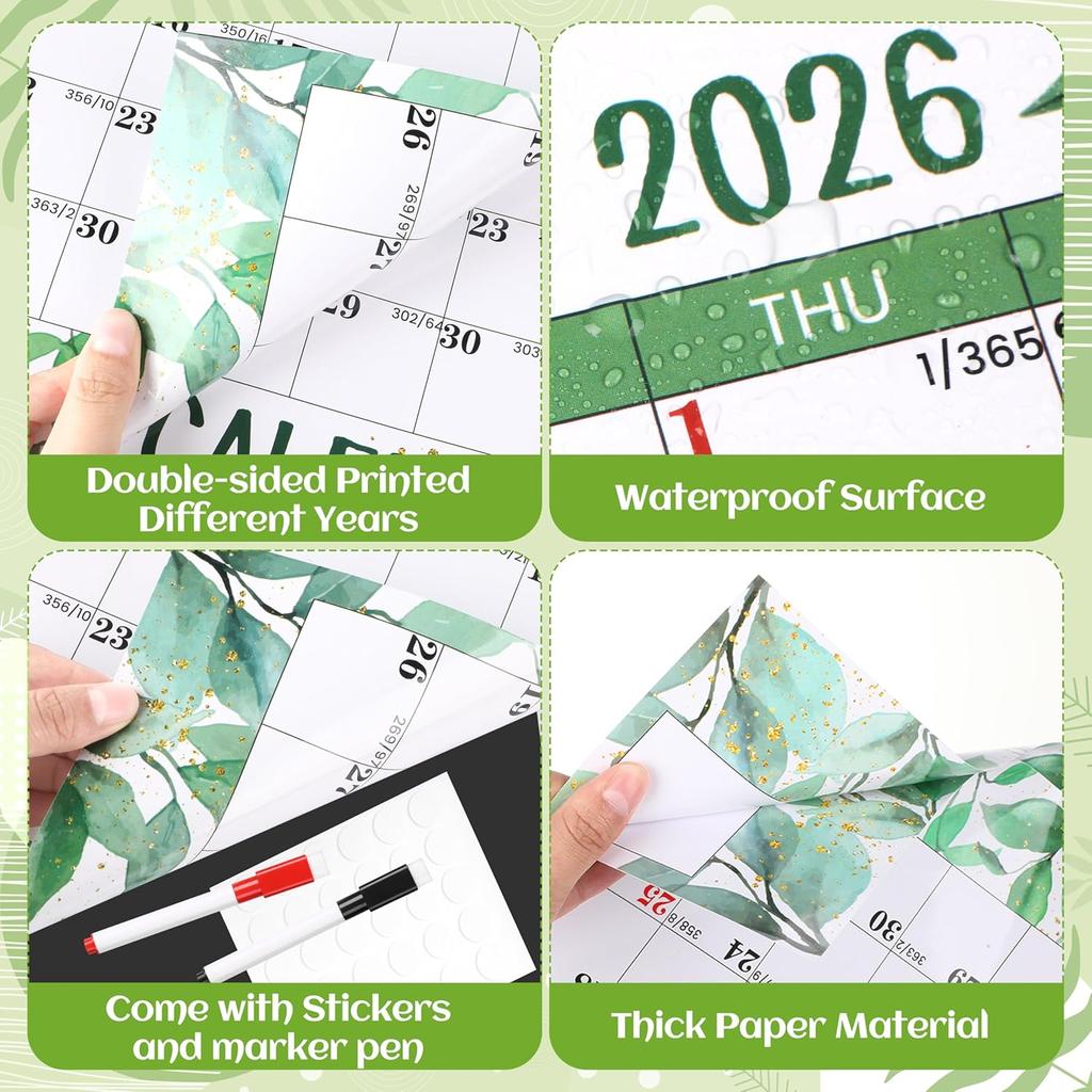 2026 2027 Yearly Wall Calendar Dry Erase Calendar for Wall 32" X 48" Large Erasable Monthly Wall Calendar Wet & Dry Erase Yearly Planner, Jan. 2026 -