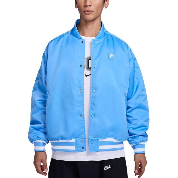 Nike Puffer Jackets Men's Blue Stand Collar Moderate HJ0302-412