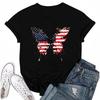 Adults Casual Daily Round Neck Independence Day Printed Short Sleeved T-shirt Letter Top
