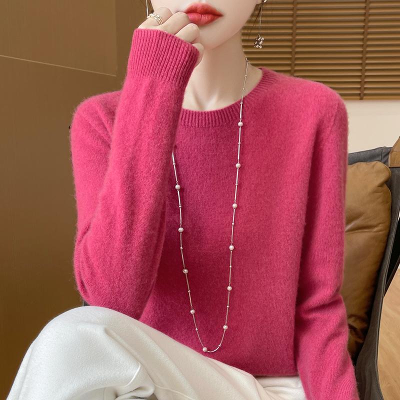 Women's Cashmere Sweater Qinghe Cashmere 30% Cashmere 70% Wool Autumn and Winter Pullover Warm and Fashionable