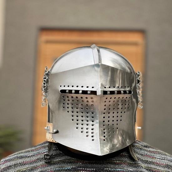 Medieval Barbuta Helmet 18 Gauge Steel Knight Armor Wearable LARP