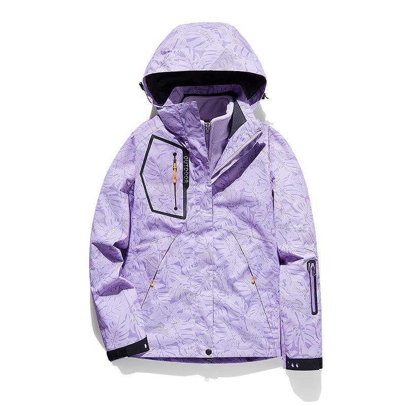 New Outdoor Mountaineering Jacket Men's Three-in-one Removable Autumn and Winter Fleece Thickened Jacket Couple Jacket