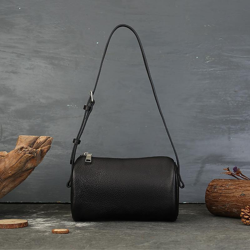 Crossbody Bag Casual and High-end Style Cylindrical Pillow Bag Cowhide Handbag Small Handbag