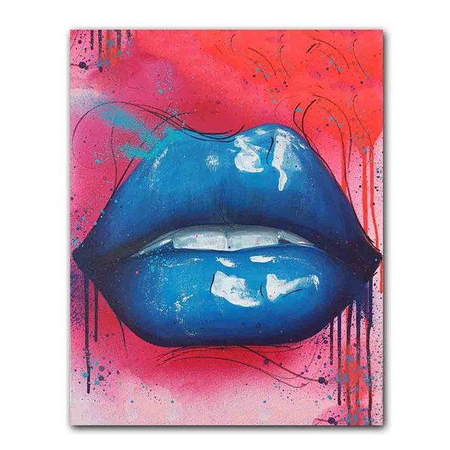Nordic Graffiti Art Fashion Canvas Painting Sexy Lips Poster Office Wall Painting Living Room Bedroom Home Decoration Mural No Frame
