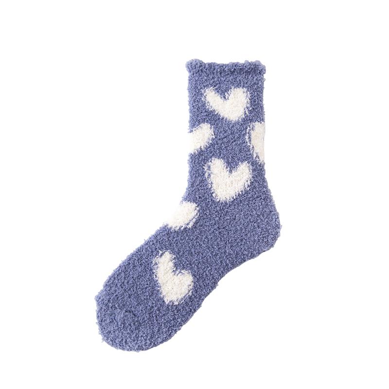 1 Paire Chaussettes Épaisses Cœur Polaire Corail Pour Femmes Manchon Moyen Confort Et Chaleur Chaussettes Hiver Chaussettes de Sol