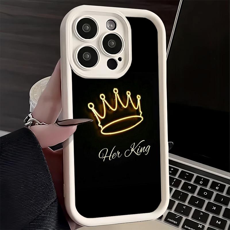 Phone Case for iPhone 17 Air 16E 15 16 Pro Max Queen King Couple Theme Cover 14 Plus 13 12 Mini Soft Shell Silicone Fundas