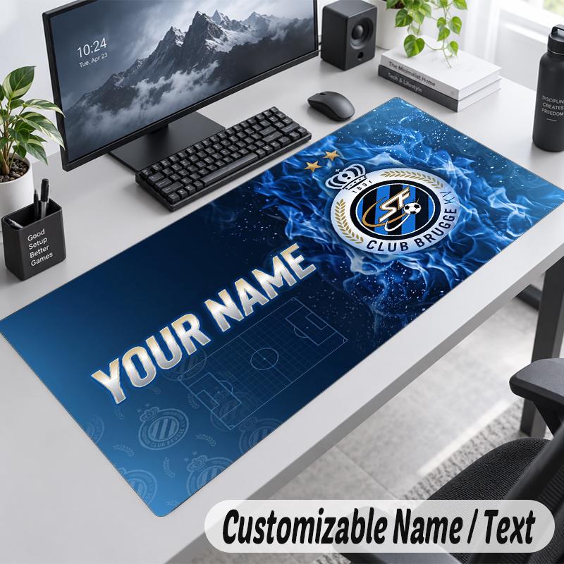 Custom Name Text Mouse Pad Club Brugge FC Personalized Desk Pad For Work And Gaming