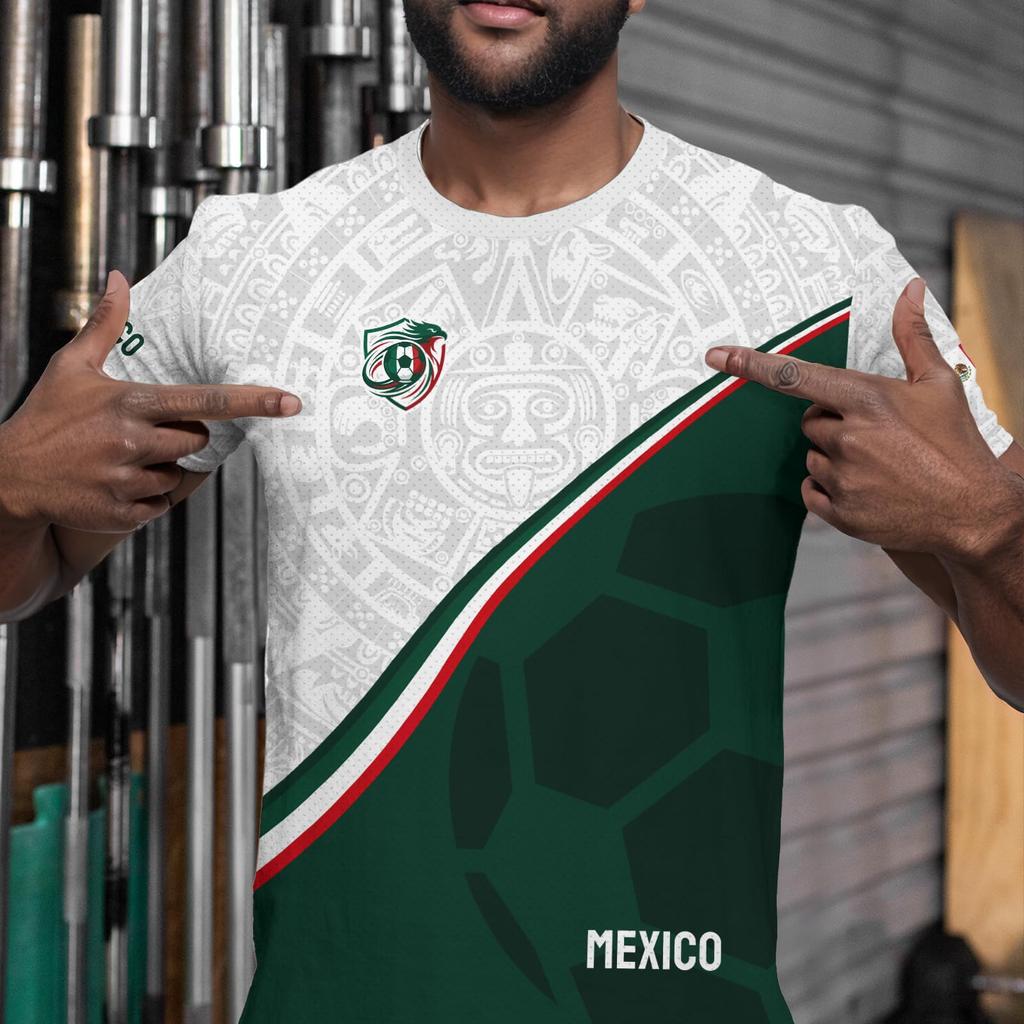 Unisex International Soccer Fan Retro Street Style Jersey Lightweight Breathable Fabric Crew Neck Short Sleeve Shirt for Outdoor Activities