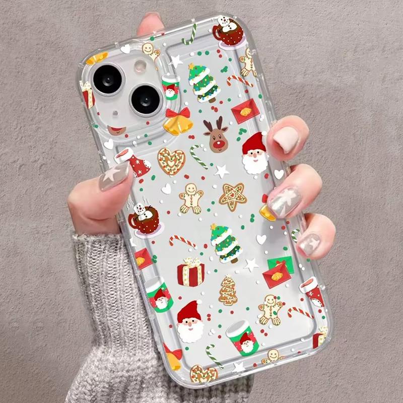 Cartoon Christmas Pattern Phone Case for Samsung S25 S24 S23 S22 S21 S20 Note20 FE Ultra Plus 5G Shockproof Cover