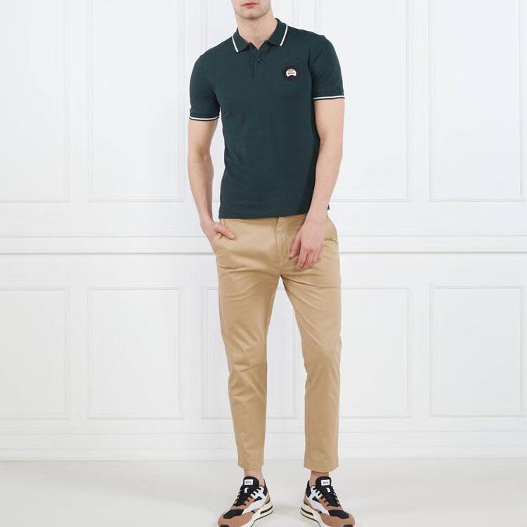 HUGO BOSS Polo Shirts Men's Dark Green Polo Collar Moderate Straight Fit 50486202-350