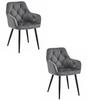 Jork Chair - Dark Gray Velvet / Black Legs X 2