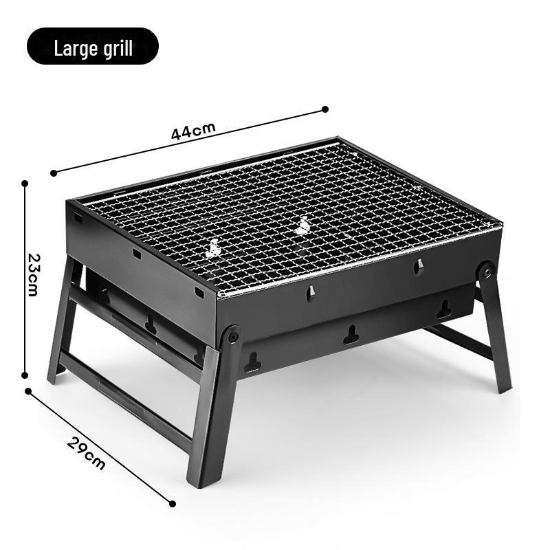 Portable Thickened Charcoal BBQ Grill for Outdoor and Household Use