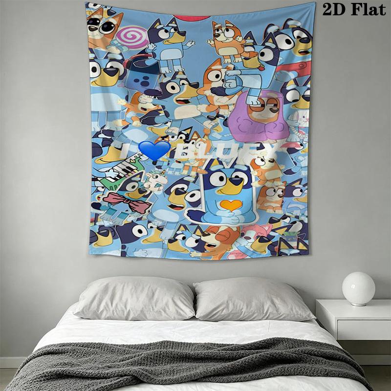 Bingo Friends Tapestry Fun Vibrant Decor Tapestry Wallmounted Background Cloth Work Of Art Home Decor Background Wall Hanging Cloth