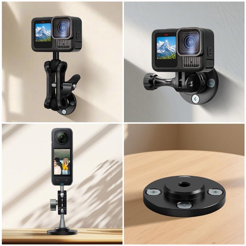 Aluminum Alloy 3/8" Universal Mounting Bracket For Camera Tripods Light Stand Phone Holder Wall Desktop Installation