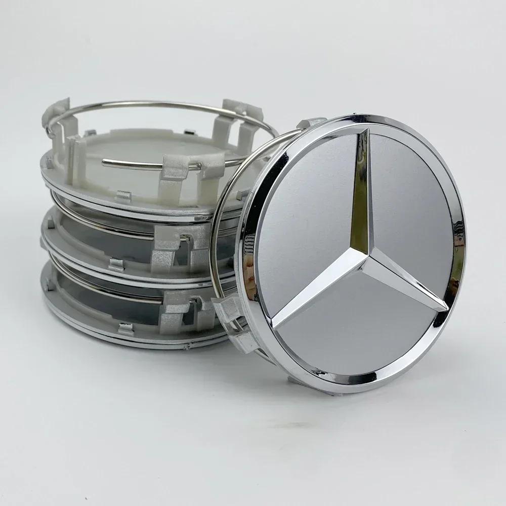 thvjz10 For Mercedes Benz 75MM Car Styling Wheel Center Covers Hub Caps Replacement For Mercedes Benz W211 W203 W204 W210 W124 AMG W202