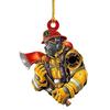 2D Christmas Firefighter Pendant Christmas Pendant Dwarf Car Pendant Statue Craft Party Accessories Decoration New Year 2025