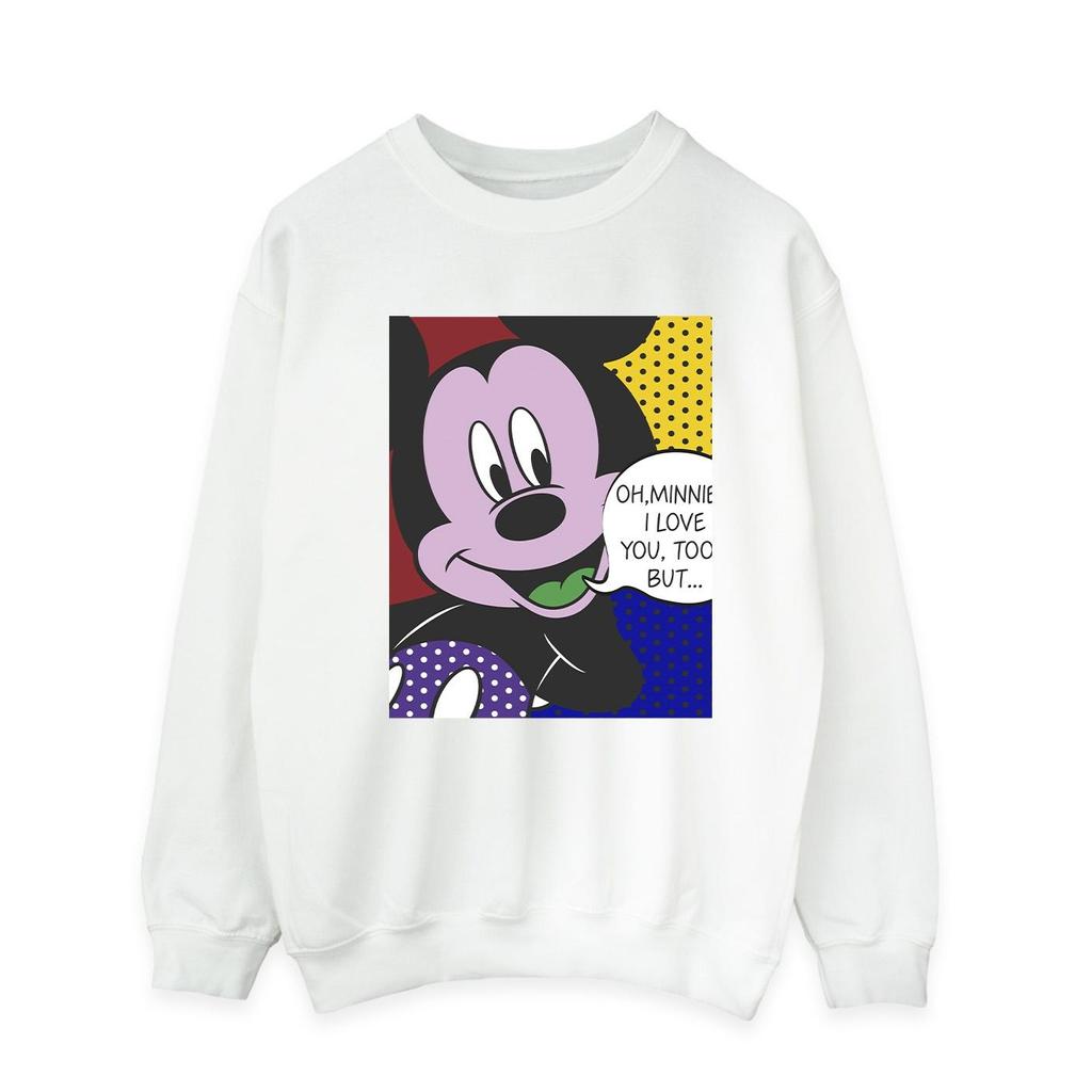 Disney Mens Mickey Mouse Oh Minnie Pop Art Sweatshirt