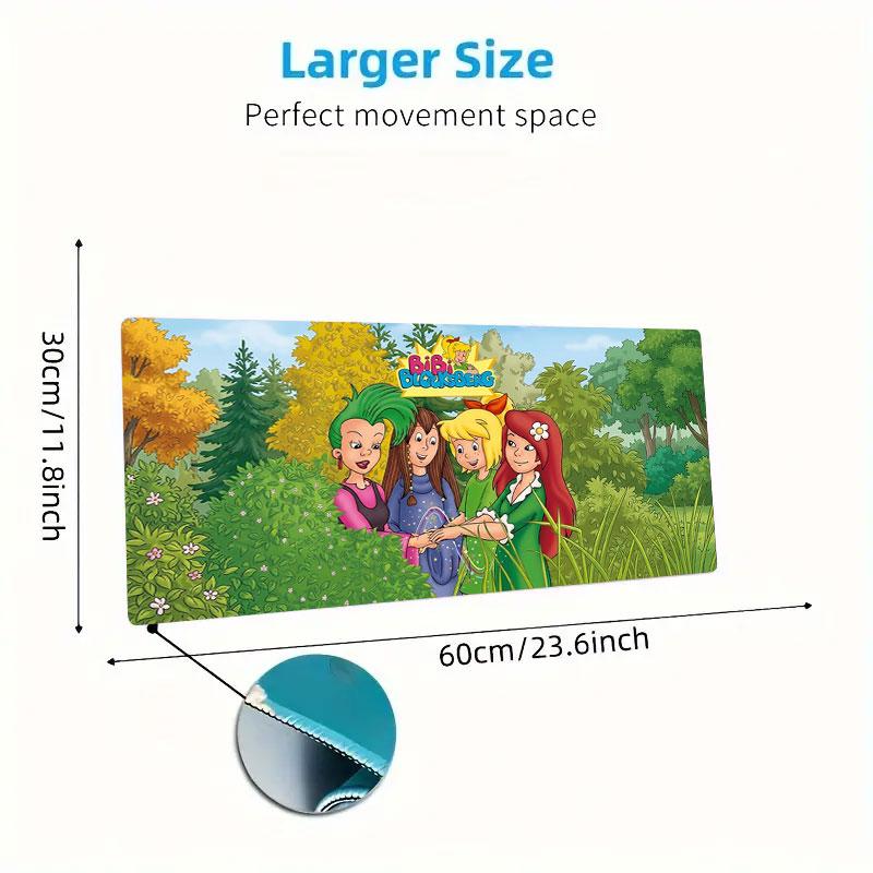 Bibi Blocksberg Adventure Large Size Mouse Pad Large Gaming Table Cushion Nonslip Laptop Tablet Big Mousepad Xxl Mat Mini Pc Playmat With Lock Edge