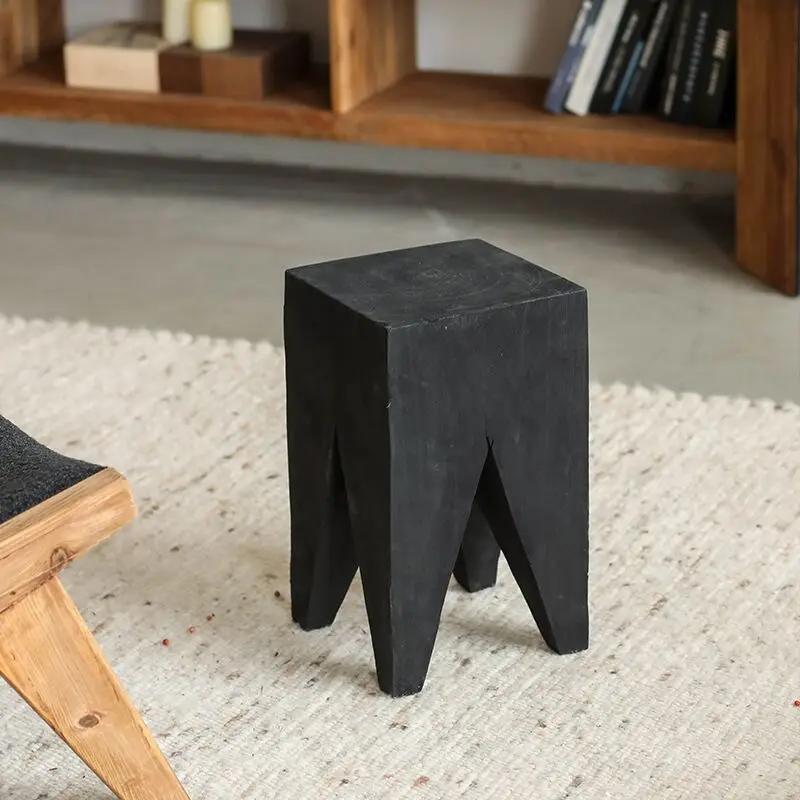 Home Coffee Table Creative Stool Short Simple Solid Wood Stump Homestay Furniture Decoration Wood Furniture Small Coffee Table