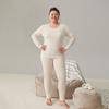 Cotton Thermal Underwear Thickened Plus Size Women's Suit Double-sided Brushed Bottoming Round Neck Winter