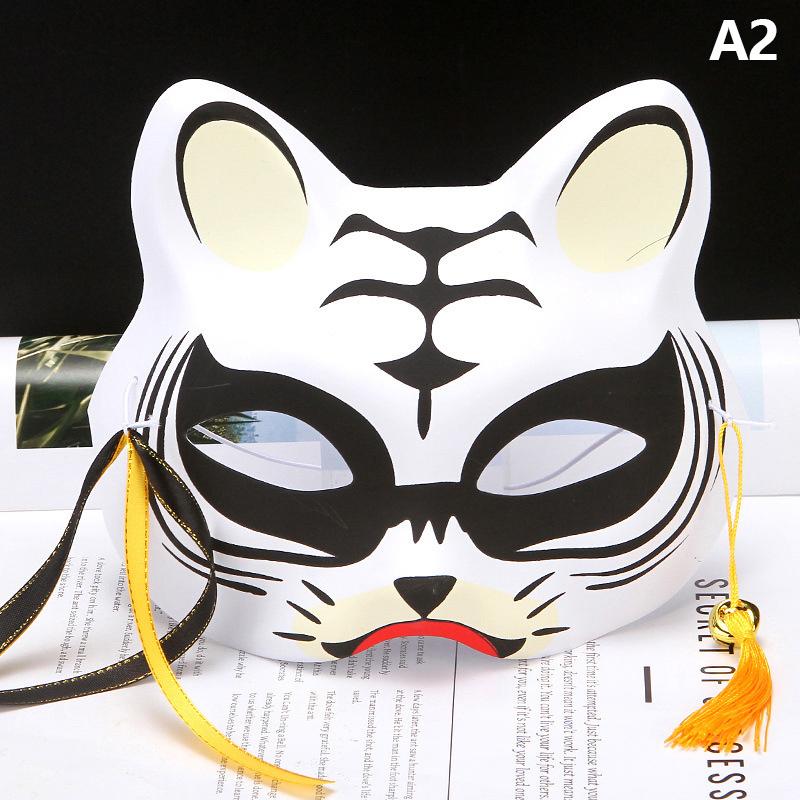 1ks Anime Fox Masky Half Face Cat Mask Masquerade Festival Party Cosplay Rekvizity