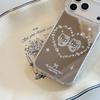 New 2026 Mirror Cartoon Cat Heart Phone Case For iPhone 17 Pro 16 15 14 Pro Max with Glitter Frame Shockproof Cover Girl