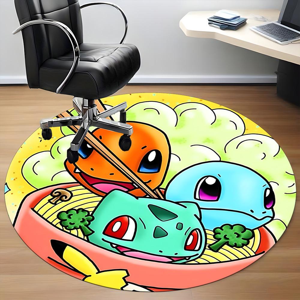 1pc Pokémon Friends Office Round Area Rug, Under Office Chairs Bedroom Living Room Home Decor  a1022238