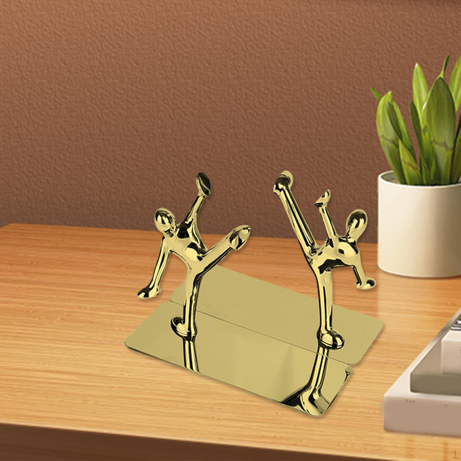 2x Figurine Decorative Bookends Book Stoppers Holder Ornaments Unique Support Stand to
