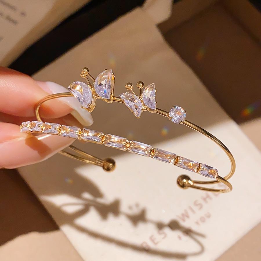 Silver Zircon Butterfly Brocade Bracelet: Luxury European & American Style Jewelry for Women
