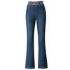 1096 Micro-flare Jeans: Women's Autumn High-waisted Slimming Trousers for Middle-aged and Elderly Mothers