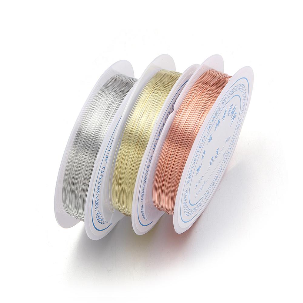 1Roll 0.2/0.25/0.3/0.4/0.5/0.6/0.7/0.8/1mm Sturdy Copper Wire Beading Wire DIY Jewelry Making For Bracelet Necklace Accessories