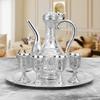 6 Pcs Set Dragon and Phoenix Wine Set Tea Pot Home Party Decorative With 4 Cup Set Coffee Tea Serving Pot With Round Shaped Tray