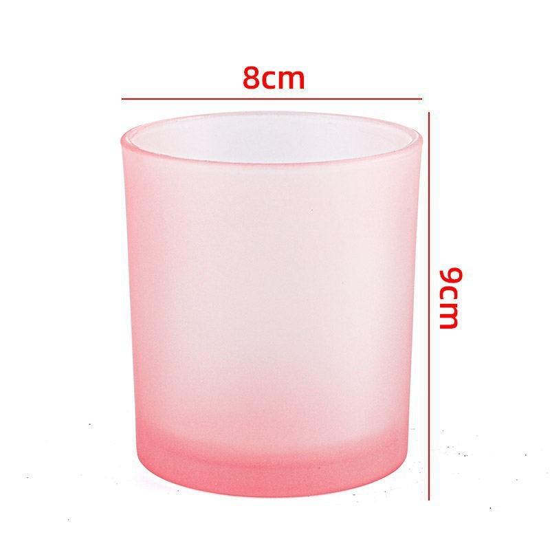 Colored Glass Aroma Candle Jar with Lid