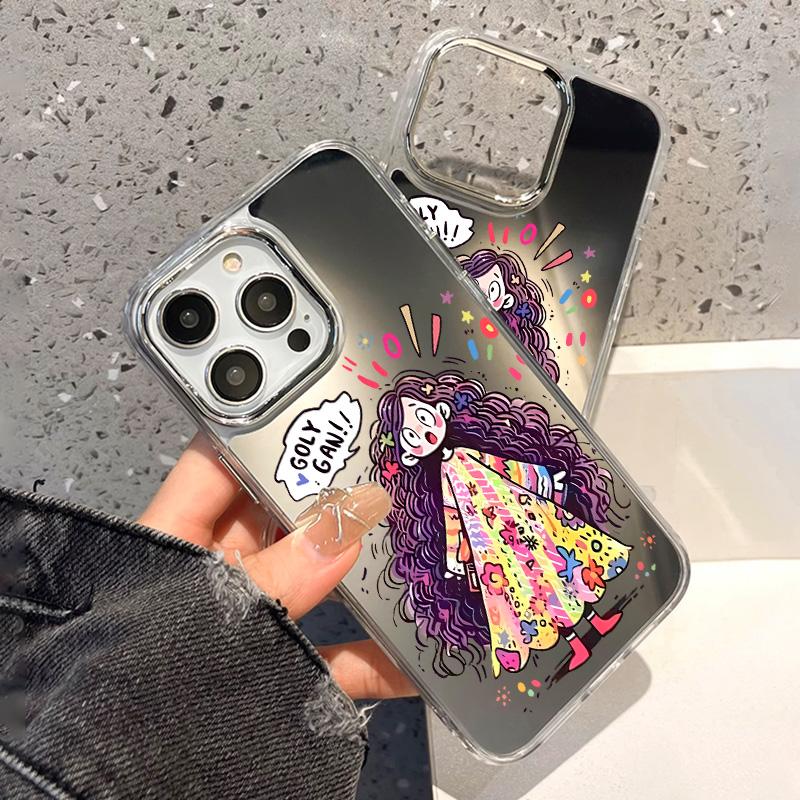 Mobile Phone Cases for iPhone 11 13 XR 15 Pro Max 12 14 Pro Max Case iPhone 16 XS Max Mirror Protective Case Mirror Exquisite Cartoon Waterproof