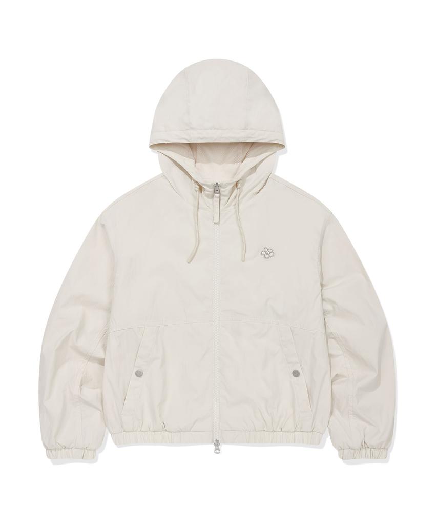 Wacky Willy Women'S Nylon Hooded Windbreaker Cream